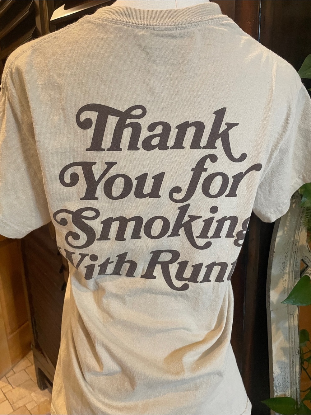 Runtz Vintage Style Graphic Tee - Cream with Brown Print As is Small - Picture 6 of 9